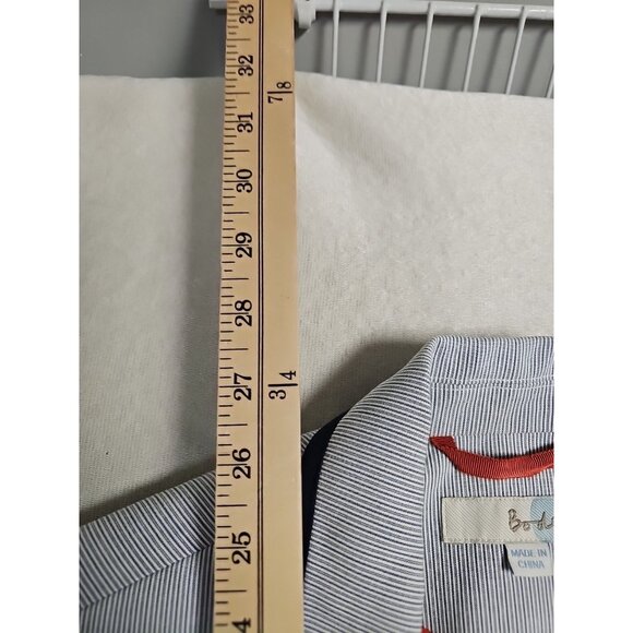 Boden Blue & White Striped Cotton Button Formal Trim Blazer Jacket Women Us 6P - Picture 3 of 7